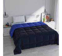 Italian Bed Linen Trapunta Invernale Matrimoniale 260x260 cm, Bicolore, Doubleface, Microfibra, Made in Italy - Piumone Imbottitura 300gr BluScuro/Royal