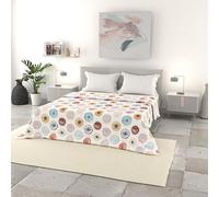 Italian Bed Linen Trapuntino Estivo Linea BASIC Made in Italy Copriletto Stampato in Morbida Microfibra - Trapunta Primavera Estate Mezza Stagione - Circle, Matrimoniale 250x240cm