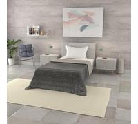 Italian Bed Linen Trapuntino Estivo Linea BASIC Made in Italy Copriletto Stampato in Morbida Microfibra - Trapunta Primavera Estate Mezza Stagione - Stars Grigio, Piazza e mezza 200x240cm