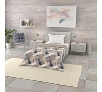 Italian Bed Linen Trapuntino Estivo Linea BASIC Made in Italy Copriletto Stampato in Morbida Microfibra - Trapunta Primavera Estate Mezza Stagione - Pennellate, Singolo 160x240cm