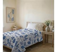 Italian Bed Linen Trapuntino Estivo Linea BASIC Made in Italy Copriletto Stampato in Morbida Microfibra - Trapunta Primavera Estate Mezza Stagione - Foglie, Singolo 160x240cm