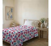 Italian Bed Linen Trapuntino Estivo Linea BASIC Made in Italy Copriletto Stampato in Morbida Microfibra - Trapunta Primavera Estate Mezza Stagione - Petali, Singolo 160x240cm