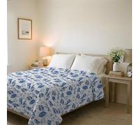 Italian Bed Linen Trapuntino Estivo Linea BASIC Made in Italy Copriletto Stampato in Morbida Microfibra - Trapunta Primavera Estate Mezza Stagione - Foglie, Matrimoniale 250x240cm