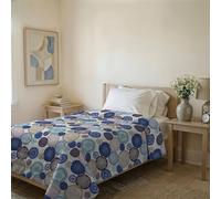 Italian Bed Linen Trapuntino Estivo Linea BASIC Made in Italy Copriletto Stampato in Morbida Microfibra - Trapunta Primavera Estate Mezza Stagione - Murrine, Singolo 160x240cm