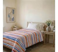 Italian Bed Linen Trapuntino Estivo Linea BASIC Made in Italy Copriletto Stampato in Morbida Microfibra - Trapunta Primavera Estate Mezza Stagione - Strisce, Singolo 160x240cm