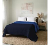 Italian Bed Linen Trapuntino Estivo Linea Elegant Made in Italy Copriletto Stampato in Morbida Microfibra - Trapunta Primavera Estate Mezza Stagione - Matrimoniale 260x270cm, Blu Scuro/Royal