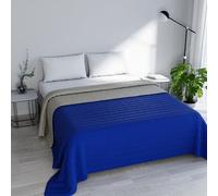 Italian Bed Linen Trapuntino Estivo Linea Elegant Made in Italy Copriletto Stampato in Morbida Microfibra - Trapunta Primavera Estate Mezza Stagione - Matrimoniale 260x270cm, Royal/Grigio Chiaro