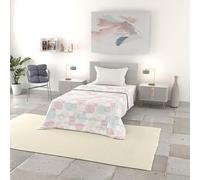 Italian Bed Linen Trapuntino stampato BASIC estivo, Made in Italy, Molecole, Piazza e mezza 200x240cm