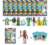 Italian Brain Toys Collectible Blind Box with Action Figures and Cards Featuring Tung Tung Sahur Tralalero and Brain Red Characters Blind Box Collectible Toy Art Toy (8 pezzi)