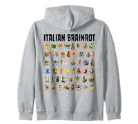 Italian Brainrot Gen-Z Meme Funny Brain Rot Tutti i Personaggi Felpa con Cappuccio