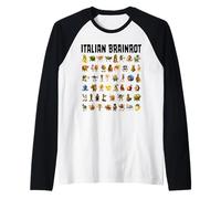 Italian Brainrot Gen-Z Meme Funny Brain Rot Tutti i Personaggi Maglia con Maniche Raglan
