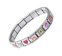 Italian Charm Bracelet, Modular Link Bracelet, 6.89x6.89x0.35 inches, Stainless Steel Finding Fashion Accessory, Elegant Jewelry for Women, Travel Cocktail Party Beach Wedding Camping Style Wear