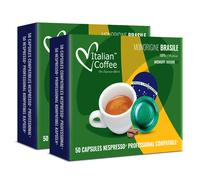 Italian Coffee 100 Capsule Caff? Monorigine Brasile Compatibile con Nespresso Professional