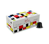 Italian Coffee 100 Capsule in Alluminio Caffè Biologico Compatibile con Nespresso (Mondrian Ristretto)