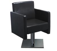 Italian Design - Poltrona da Barbiere Professionale Kubic - Design Ergonomico e Imbottito con Altezza Regolabile da 90 a 105 cm, Rivestimento Resistente all'Acqua e Base Cromata Antiscivolo - Nero