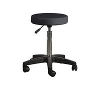 Italian Design - Sgabello da parrucchiere, Sgabello girevole con ruote, colore nero - Dimensioni 52x32x69 cm