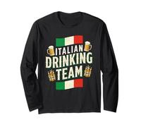 Italian Drinking Team Divertente Bere Birra Amante Beer Pong Maglia a Manica