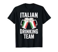 Italian Drinking Team Salute Italy Flag Funny Oktoberfest Maglietta