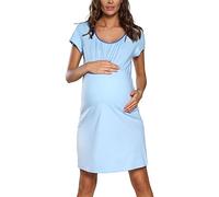 Italian Fashion Camicia da Notte Parto Ospedale | Vestaglia Donna Ospedale | Camicia da Notte Parto | Pigiama Premaman con Scollo Rotondo | Vestiti Premaman S-XXL