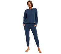 Italian Fashion IF Tuta da donna | pantaloni da donna in due pezzi e top a maniche lunghe | 2 pezzi estate o inverno elegante set casual tinta unita, jeans, L