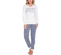 Italian Fashion Pigiama Donna Cotone Leggero | Pigiama Donna Invernale e Caldo | Due Pezzi Maglietta Manica Lunga e Pantalone Lungo | Loungewear Ragazza on Motivo a Cuori S-XXL