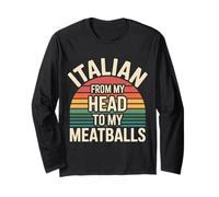Italian from My Head To My Meatballs Food Pasta - Maglia a Manica