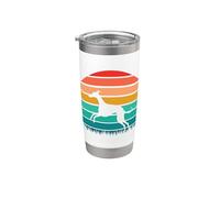 Italian Greyhound Retro Tramonto Silhouette Bicchiere termico in acciaio inox doppia parete