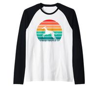 Italian Greyhound Retro Tramonto Silhouette Maglia con Maniche Raglan