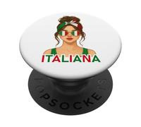 Italian Italiana Girl Italy Flag Italian Girlfriend Wife PopSockets PopGrip Adesivo