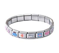 Italian Modular Charm Bracelet Fashion Jewelry-Finding Adjustable Wrist | Stainless Steel Handmade Wrist Bracelet ElegantItalian M Jewelry-Finding Accessory Fashion Jewelry-Finding Supplies For Banqu