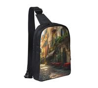 Italian Old Street - Borsa a tracolla per uomo e donna, impermeabile, borsa a tracolla per corridore, allenamento, escursionismo, ciclismo, viaggi