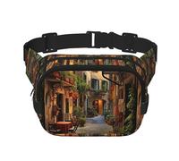 Italian Old Street - Marsupio unisex alla moda, elegante marsupio per allenamento, corsa, viaggi ed escursionismo, Nero , Taglia unica