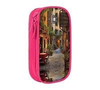 Italian Old Street Oxford - Astuccio portamatite in tessuto, con cerniera, ideale per viaggi, bello e funzionale, Vecchia Via Italiana, Taglia unica