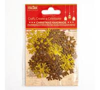 Italian Options Confezione da 36 biglietti natalizi glitterati con fiocchi di neve marroni e oro