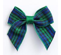 Italian Options Fiocchi Scozzesi in Nastro, Confezione da 12 Pezzi, Larghezza Fiocco 4 cm, Verde Blu