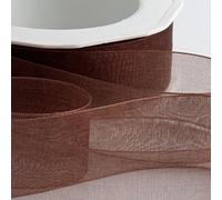 Italian Options Nastro in organza, 15 mm x 20 m, marrone