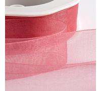 Italian Options Nastro in organza, 15 mm x 20 m, rosa