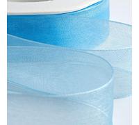 Italian Options Nastro in organza, 25 mm x 20 m, colore: blu