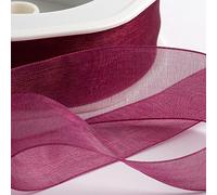 Italian Options Nastro in organza, 25 mm x 20 m, colore: lampone scuro