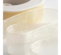 Italian Options Nastro in organza, 25 mm x 20 m, colore: panna
