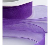 Italian Options Nastro in organza, 25 mm x 20 m, colore: viola