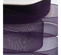 Italian Options Nastro in organza, 38 mm x 20 m, colore: melanzana