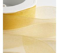 Italian Options Nastro in organza, 7 mm x 50 m, colore: oro