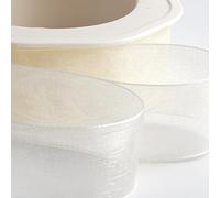 Italian Options Nastro in organza chiffon, 15 mm x 20 m, colore: avorio pallido