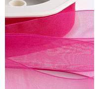 Italian Options Nastro in organza chiffon, rotolo da 7 mm x 50 m, colore: rosa azalea