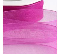 Italian Options Nastro in organza in chiffon, 7 mm x 50 m, colore: Magenta