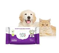 Italian Pet - Salviette Biodegradabili Aloe Vera e Lavanda - Salviette Detergenti Umidificate per Zampe, Muso e Pelo di Cani, Gatti, Conigli, Animali Domestici - 50 Salviette BIO Monouso - 20x30 cm