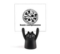 Italian Pizza Gourmet Birthday Happy Memo Holder Cartoon Black Cat Stand Decorazione