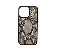 ITALIAN SKINS® Cover compatibile con iPhone in Vera Pelle con effetto trama Pitone o Coccodrillo -Made in Italy- Prodotto Artigianale- (Pitone Bianco, 17 Pro)