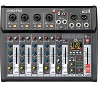 Italian Stage IS 2MIX6PRO Mixer audio stereo 6 canali + DSP Multi FX e Bluetooth